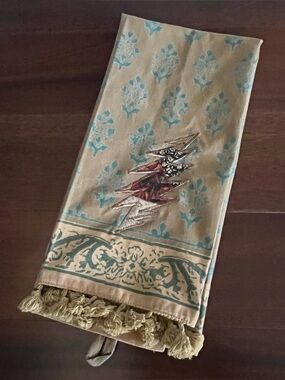 Set 2 cotton hand towels patchwork stealie bolt dead grateful earthy hippie ⚡️